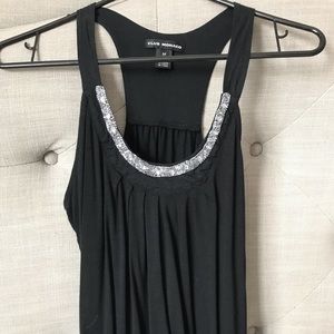 Club Monaco Tank. Black with silver beading